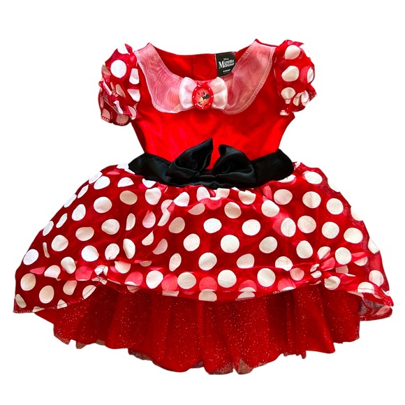 Disney Other - Disney Minnie Mouse polka dot red dress Sz 3T-4T